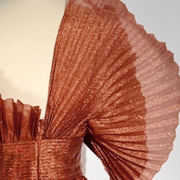 Brand New US 6 GEMY MAALOUF High-Low Pleated Evening Dress - Picture 4 of 6